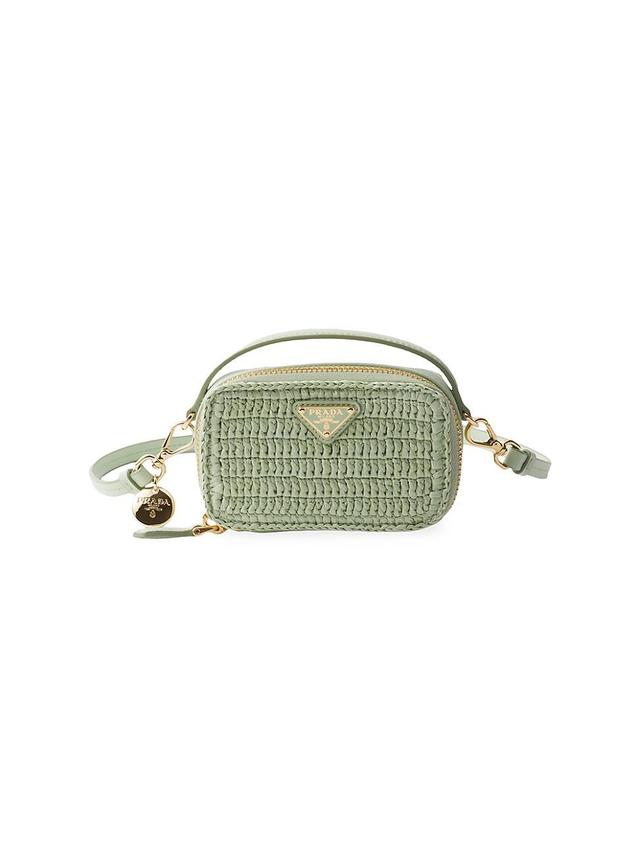 Womens Crochet and Leather Mini Pouch Product Image