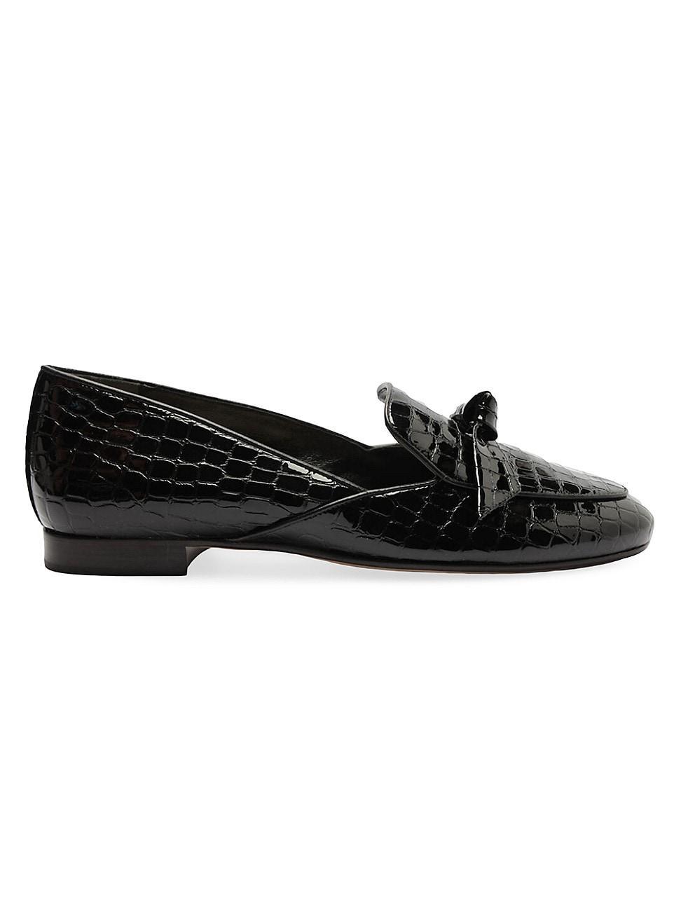 Womens Clarita Stamped Leather Loafers Product Image