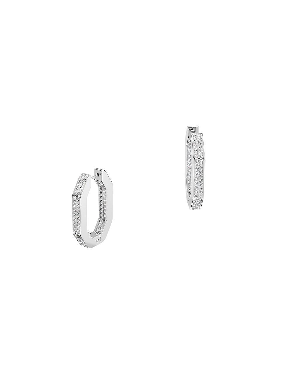 Swarovski Dextera Medium Pav Hexagonal Hoop Earrings Product Image