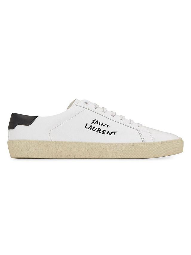 Saint Laurent Court Classic Sl/06 Embroidered Sneakers in Leather Product Image