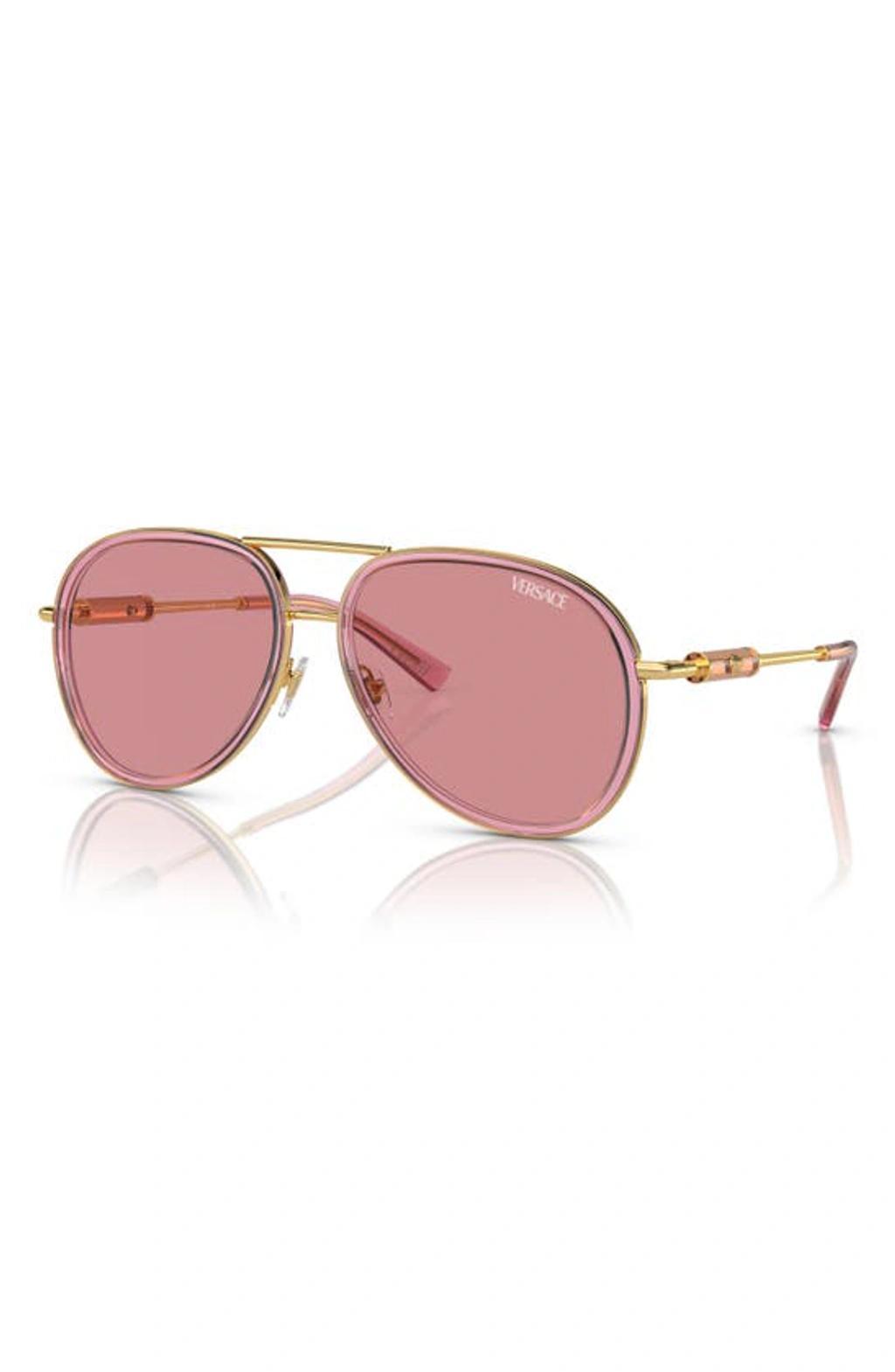 60mm Pilot Sunglasses In Pink Product Image