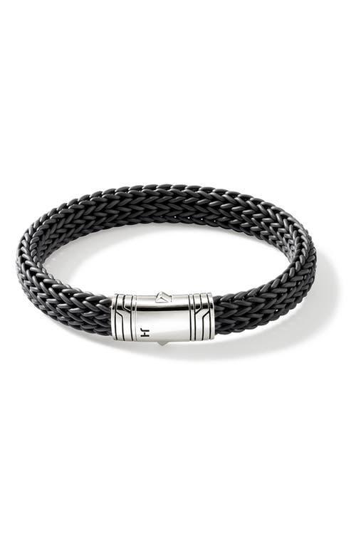 Mens Rubber & Sterling Silver Cord Bracelet Product Image