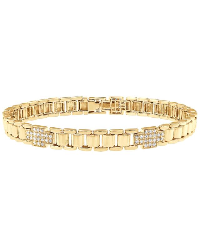 Mens Diamond Cluster Watch Link Bracelet (1 ct. t.w.) in 10k Gold Product Image