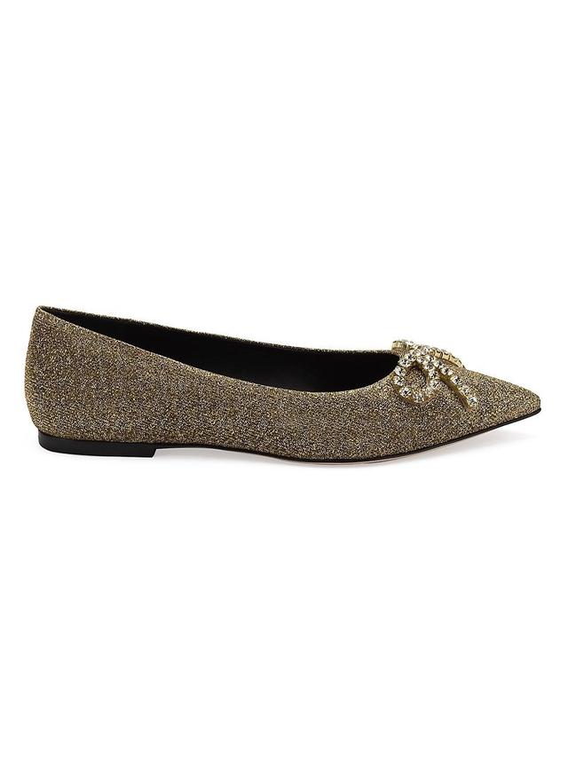 Womens Lee Crystal-Embellished Lurex Flats Product Image