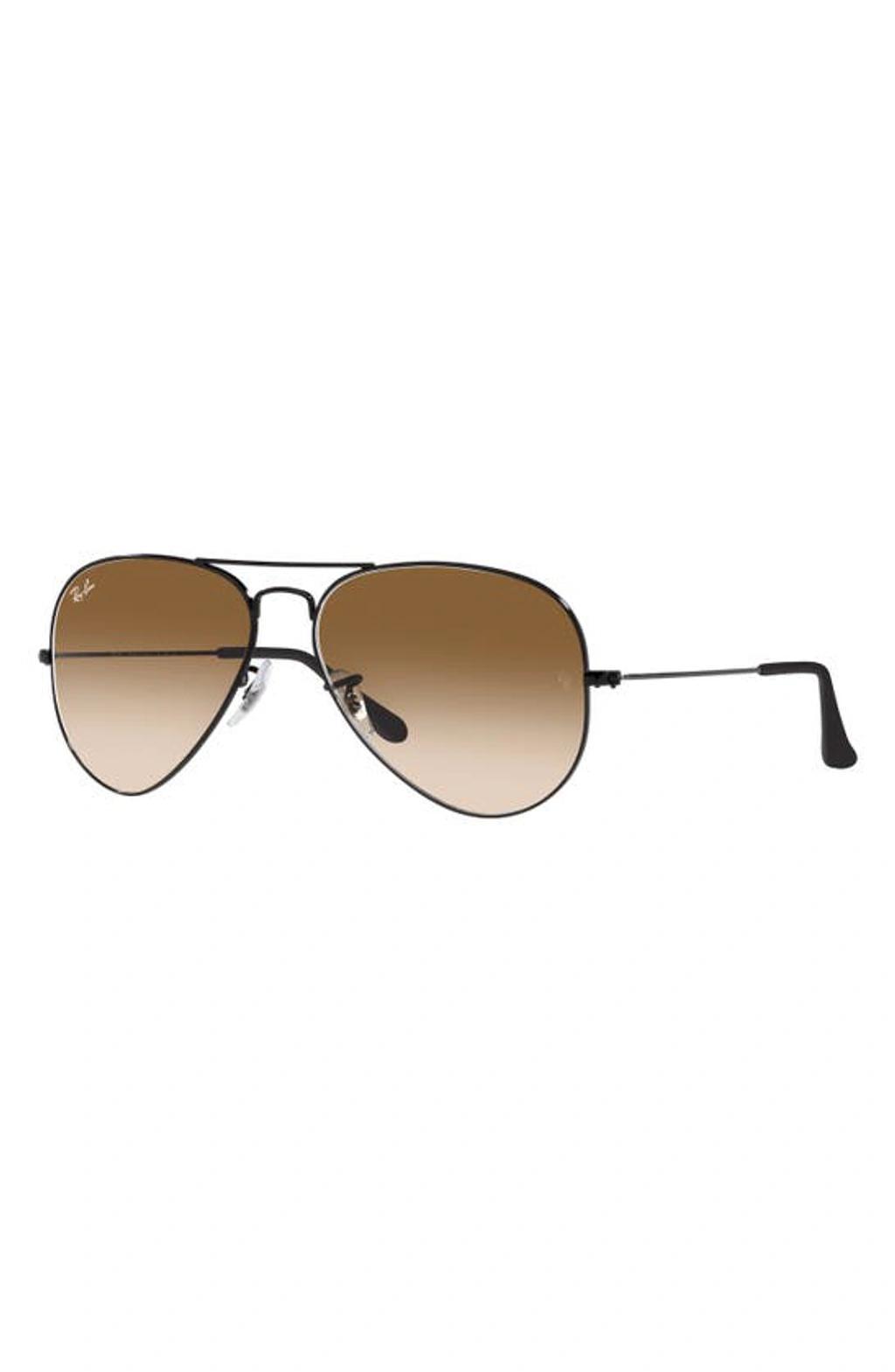 RAY BAN Small Original 55mm Aviator Sunglasses In Black Product Image