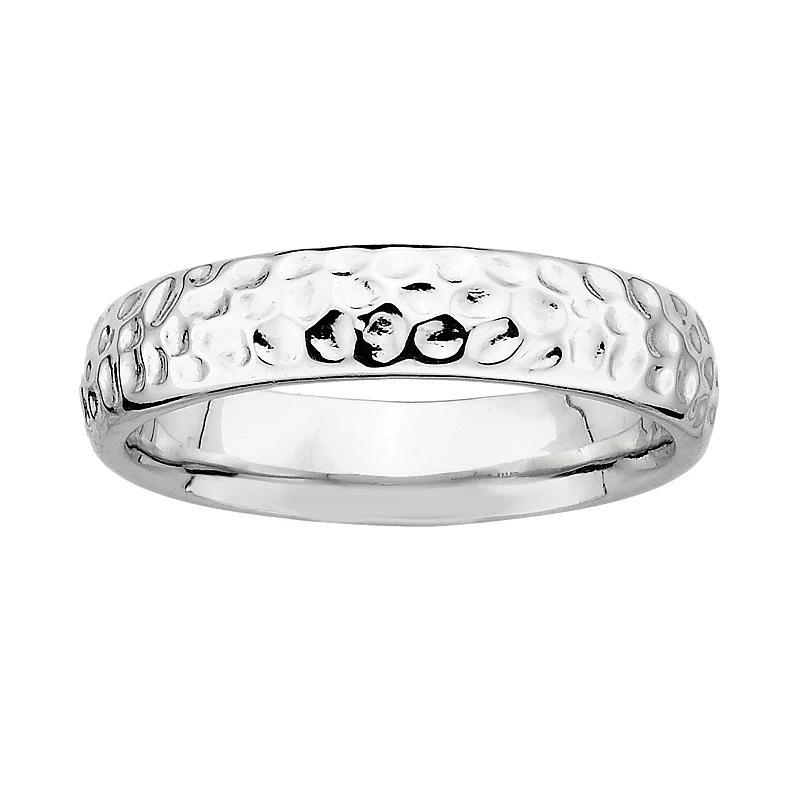 Stacks & Stones Sterling Silver Hammered Stack Ring, Womens Product Image