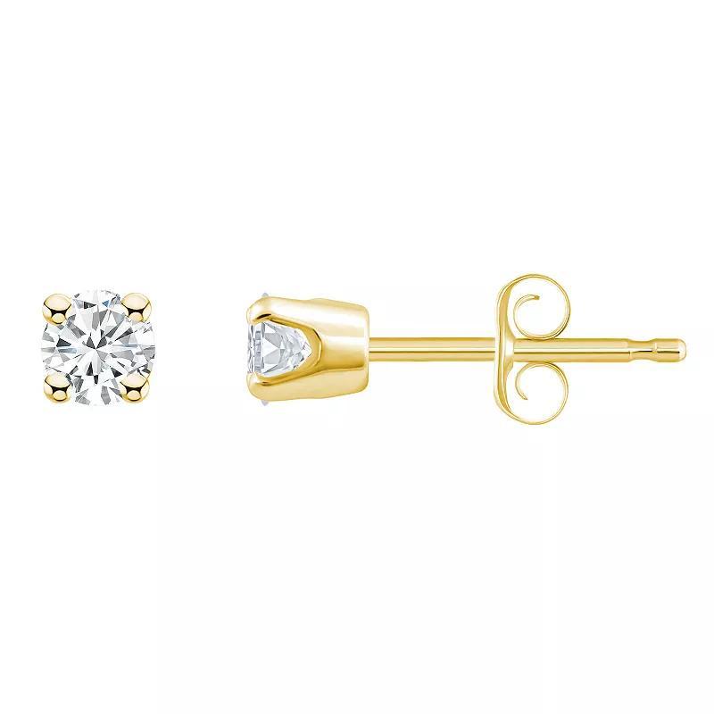 Celebration Gems 10k Gold 1/4 Carat T.W. Diamond Round Stud Earrings, Womens, 10k White Gold Product Image