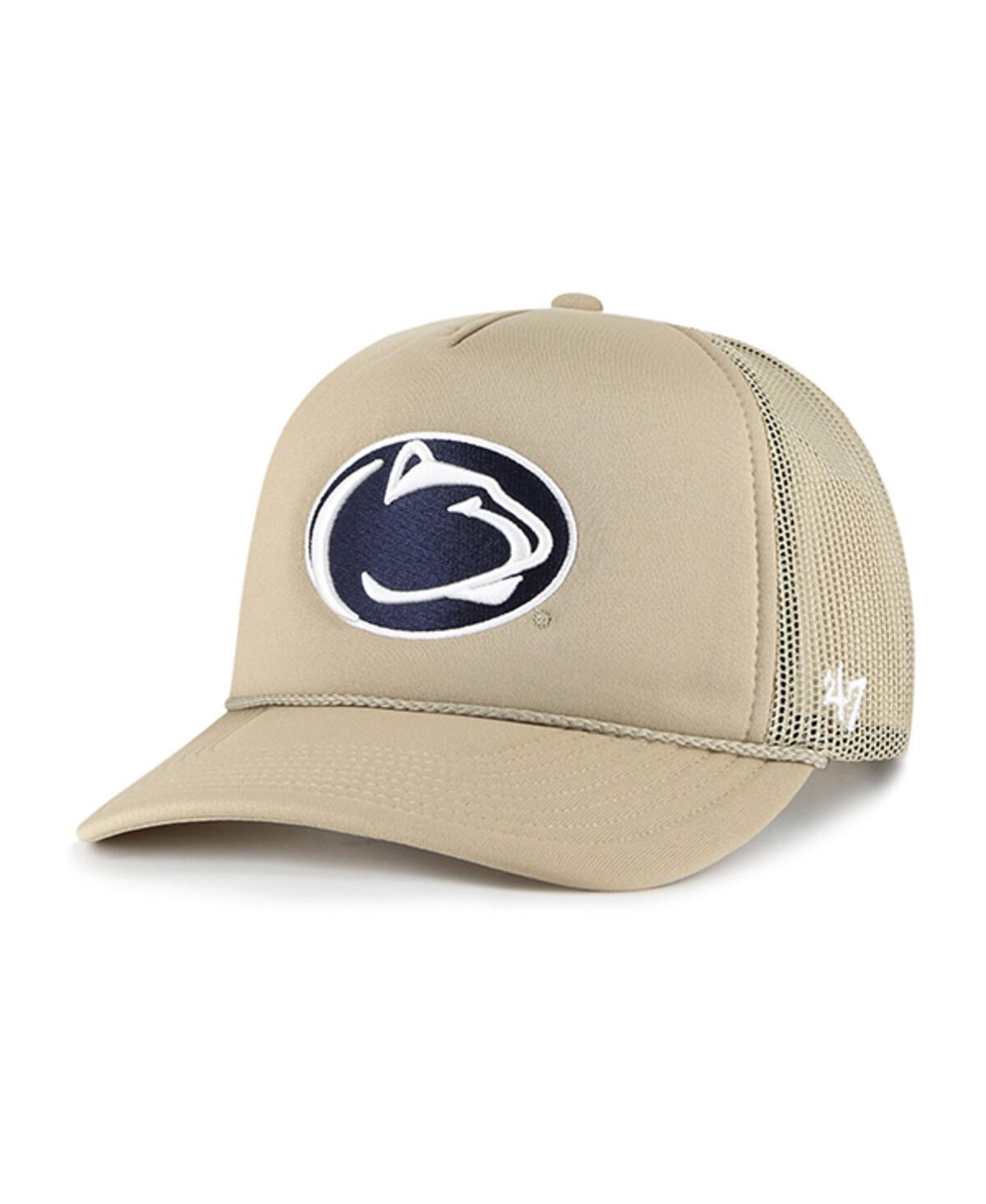 Mens 47 Khaki Penn State Nittany Lions Foam Front Mesh Trucker Snapback Hat Product Image