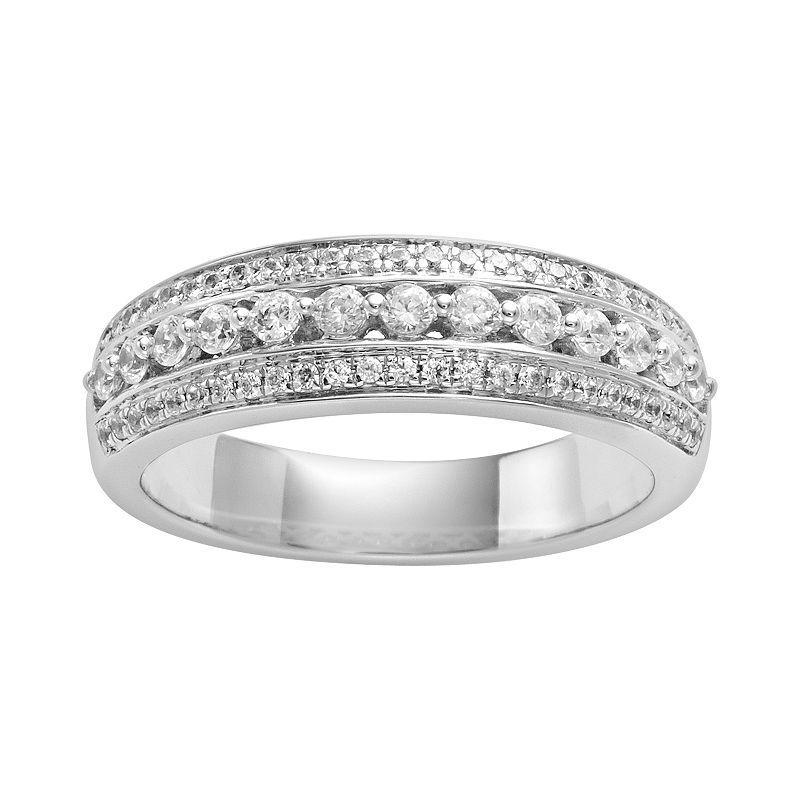 The Regal Collection 14k White Gold 1/2-ct. T.W. IGL Certified Diamond Multirow Wedding Ring, Womens Product Image