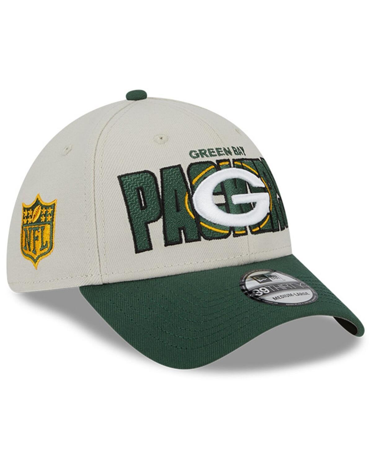 Mens New Era Stone/Green Green Bay Packers 2023 NFL Draft 39THIRTY Flex Hat Product Image