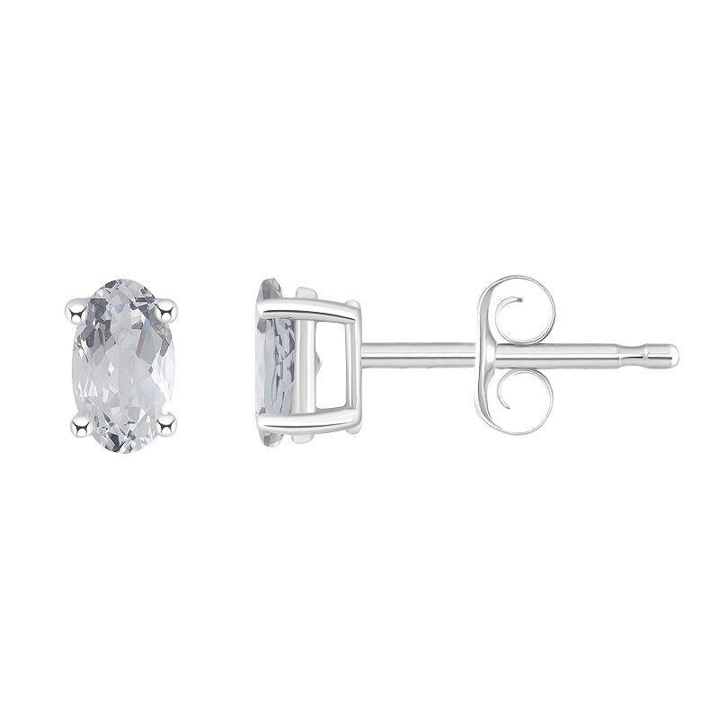 White Topaz (1/2 ct. t.w.) Stud Earrings in 14K White Gold or 14K Yellow Gold Product Image