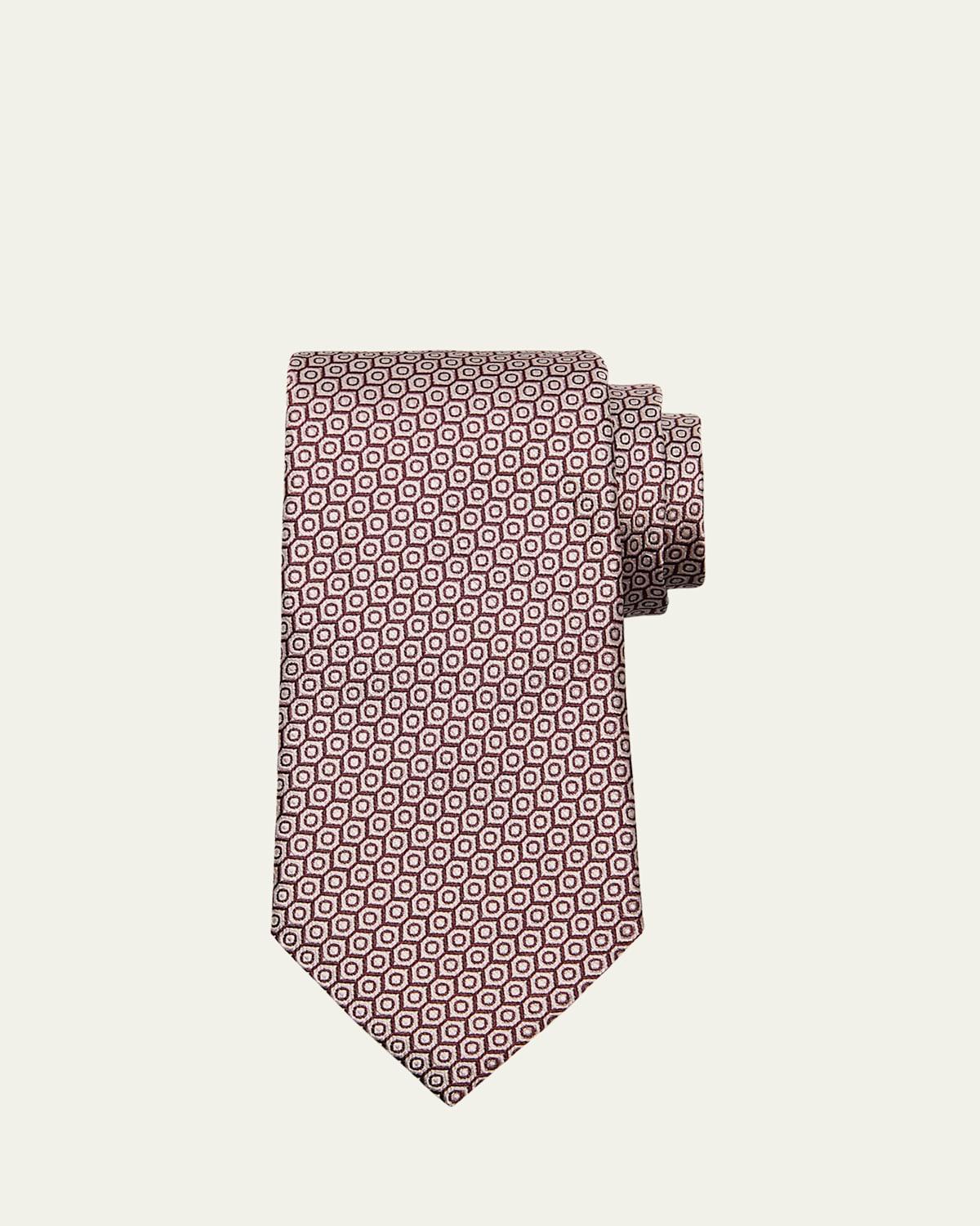 Mens Geometric Silk Jacquard Tie Product Image