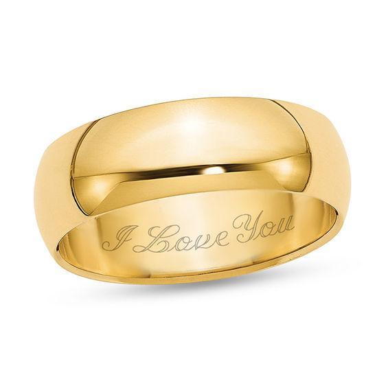 Men's 7.0mm Half-Round Engravable Wedding Band (1 Line) Product Image