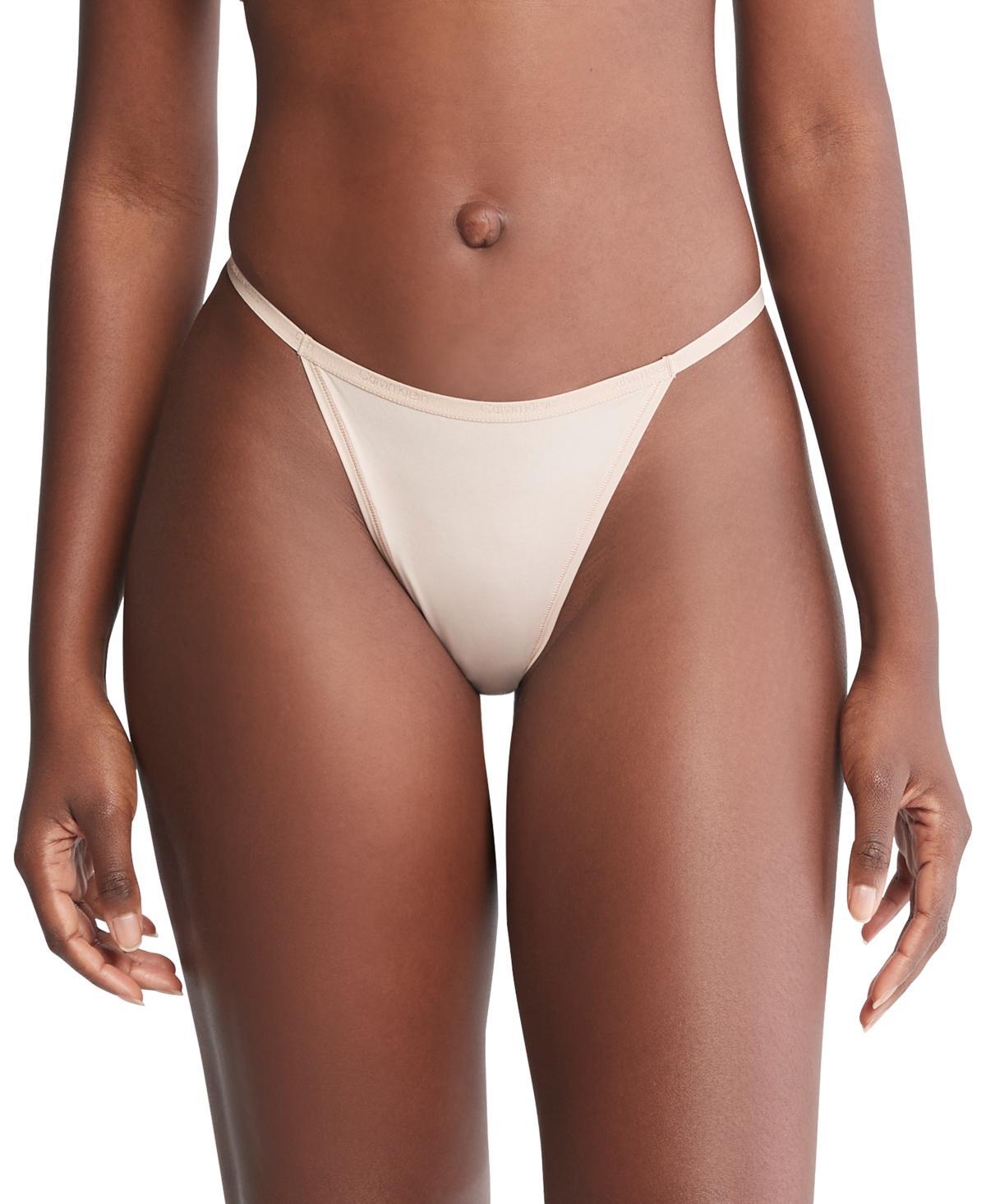 Calvin Klein Womens Ideal Stretch Micro High-Leg String Bikini Underwear QD5176 Product Image