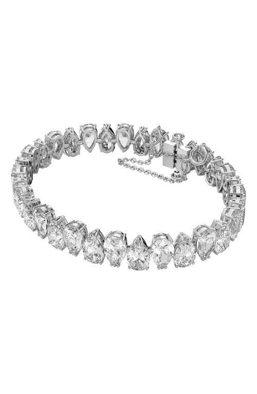 Womens Matrix Swarovski Crystal Pear-Cut Rhodium-Plated Bracelet Product Image