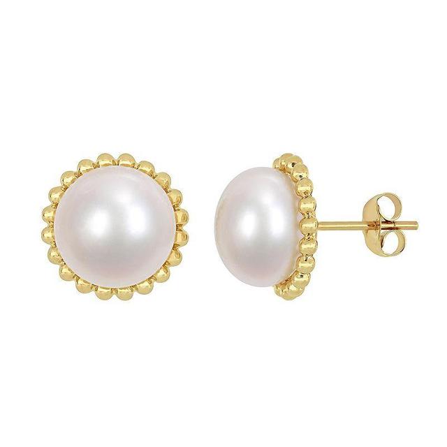 Stella Grace 10k Gold Freshwater Cultured Pearl Stud Earrings, Womens Product Image