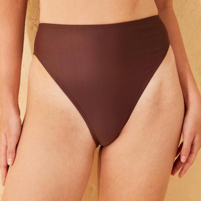 Womens High Waist Extra Cheeky Extra High Leg Bikini Bottom - Wild Fable Brown XXS Product Image