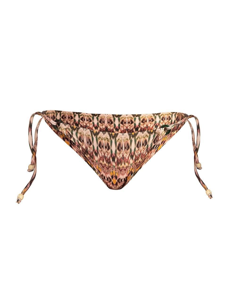 Womens Printed Low-Rise String Bikini Bottom Product Image