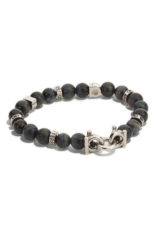 FERRAGAMO Mens Beaded Stone Stretch Bracelet Product Image