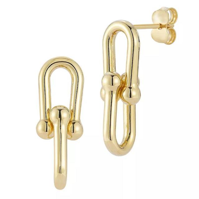 LUMINOR GOLD 14k Gold Stirrup Link Earrings, Womens Product Image