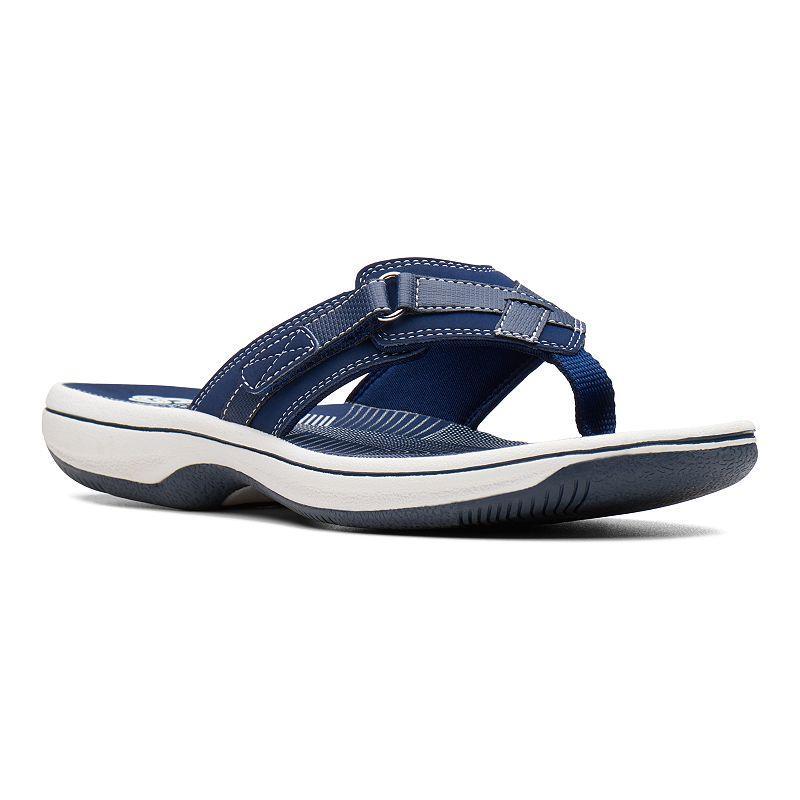 Clarks Breeze Sea Cloudstepper Womens Flip Flop Sandals Blue Product Image