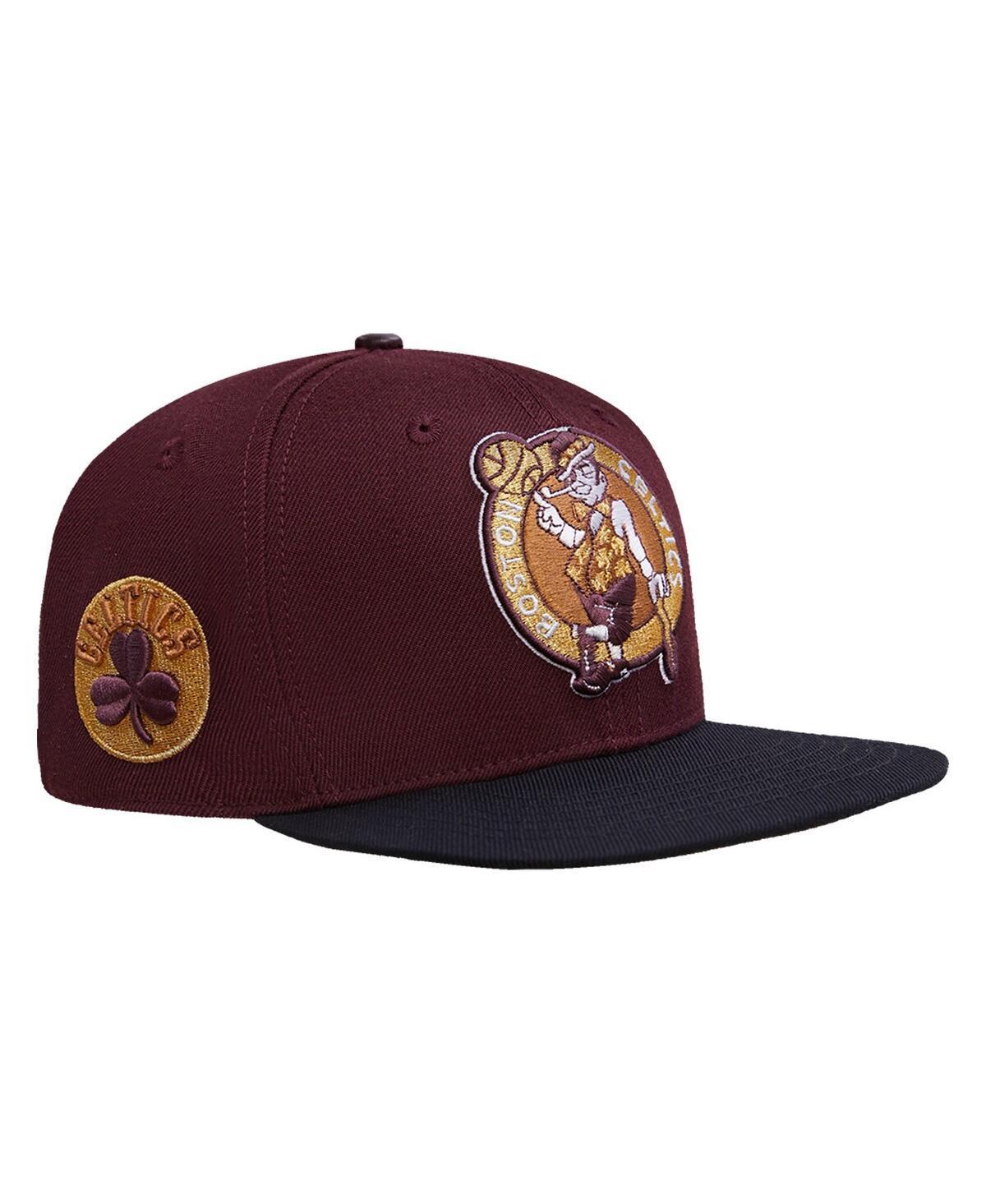 Mens Pro Standard Maroon/Black Boston Celtics Gold Rush 2-Tone Snapback Hat Product Image