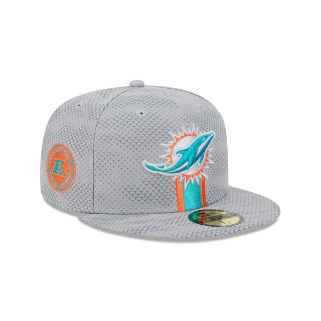 Miami Dolphins 2024 Sideline Gray 59FIFTY Fitted Hat Male Product Image