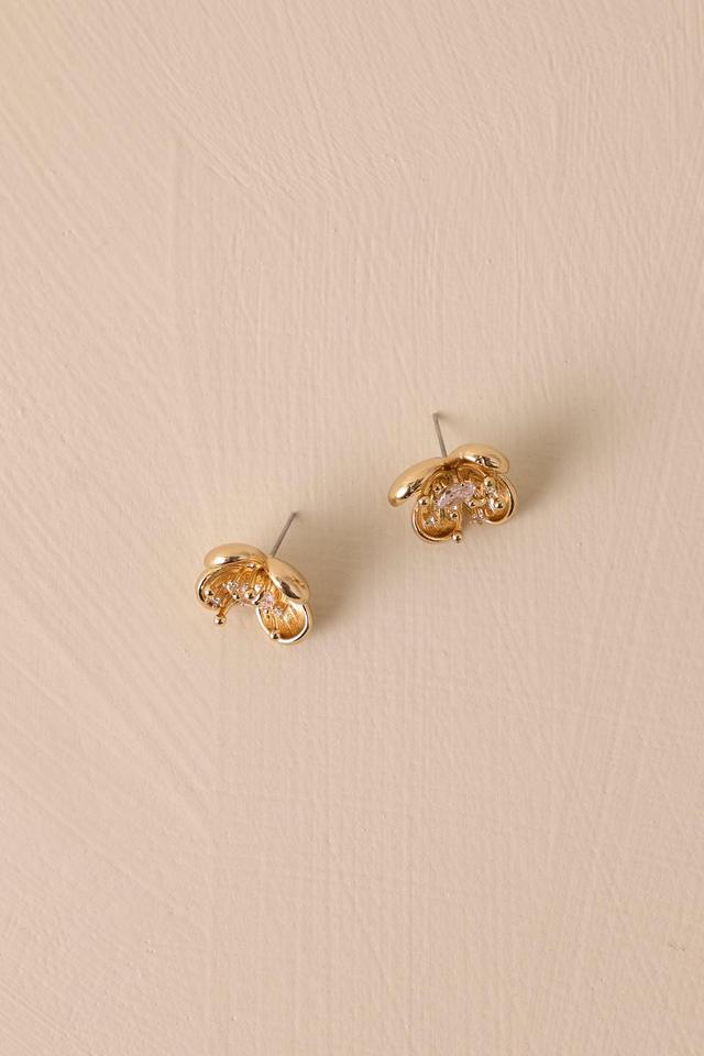 Radiant Floral Gold Cluster Earrings Product Image