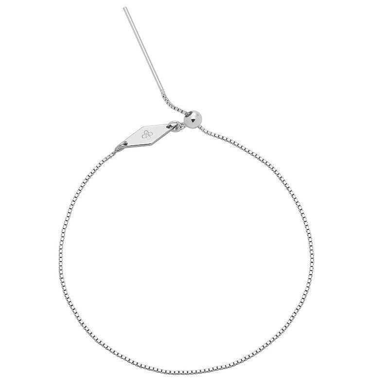 PRIMROSE Sterling Silver Adjustable Box Chain Sliding Bracelet, Womens Product Image