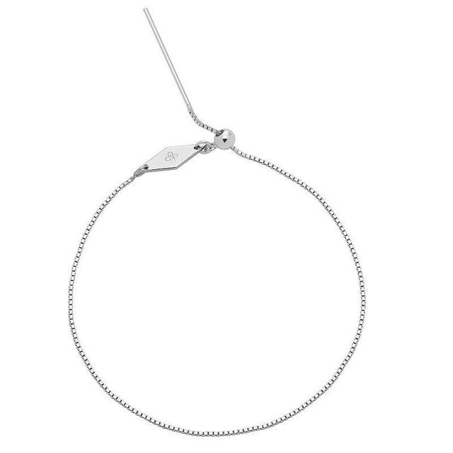 PRIMROSE Sterling Silver Adjustable Box Chain Sliding Bracelet, Womens Product Image