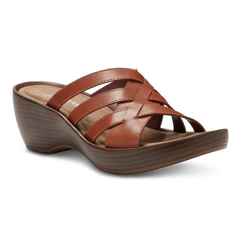 Eastland Poppy Womens Leather Wedge Sandals Product Image