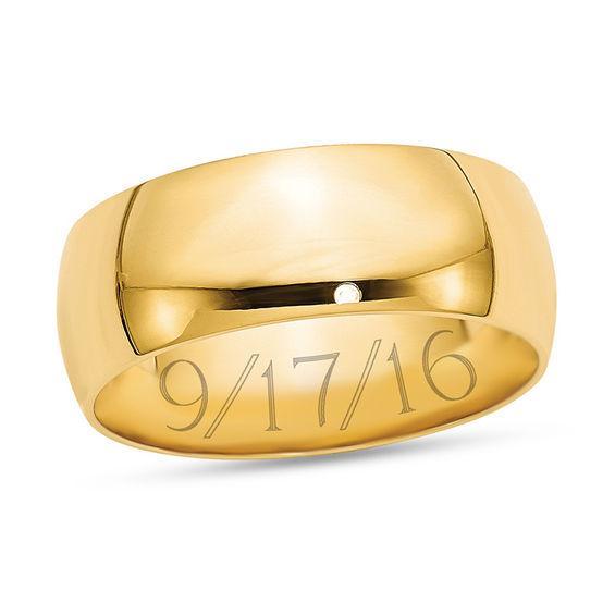 Men's 8.0mm Light Comfort-Fit Engravable Wedding Band (1 Line) Product Image