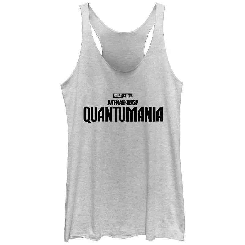 Disneys Marvel Ant-Man And The Wasp Quantumania Juniors Logo Tribrend Racerback Graphic Tank Top Top, Girls White Grey Product Image