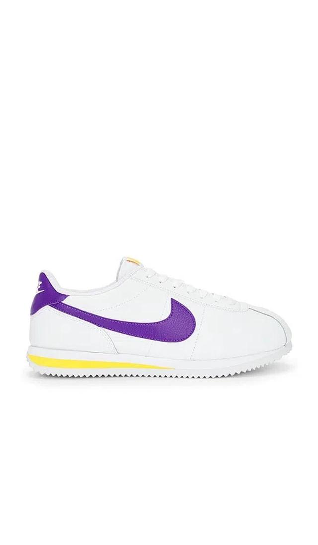 NIKE Cortez In White/varsity Purple/varsity Maize Product Image