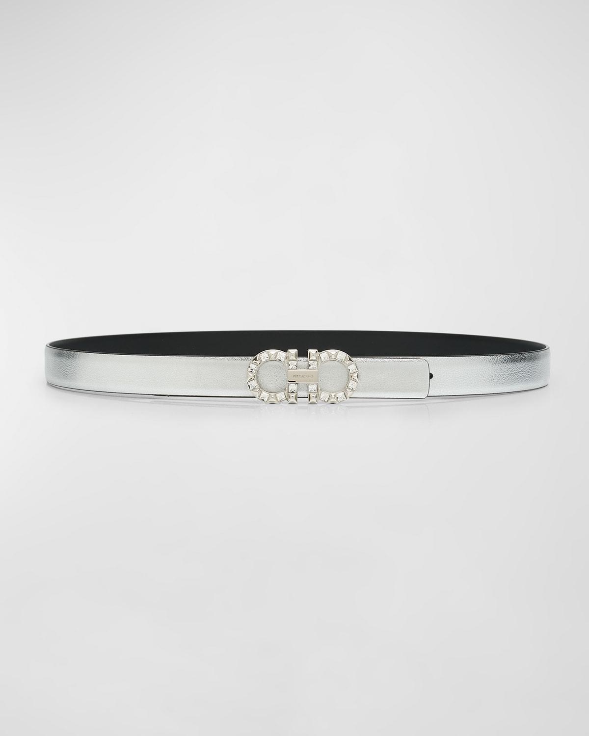 FERRAGAMO Double Gancio Reversible Leather Belt Product Image