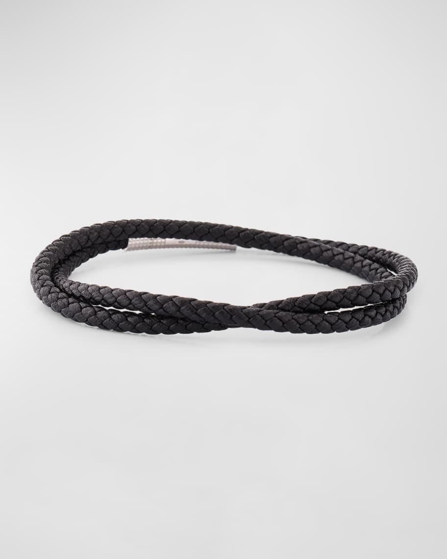 Men's Braided Leather Bracelet, Large Product Image