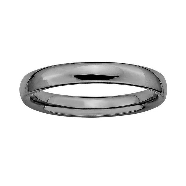 Stacks & Stones Ruthenium-Plated Sterling Silver Stack Ring, Womens Black Product Image