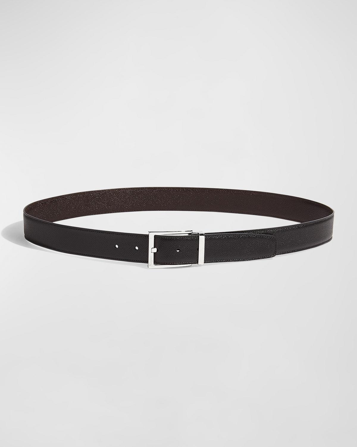 Mens Double Adjustable Leather Belt Product Image