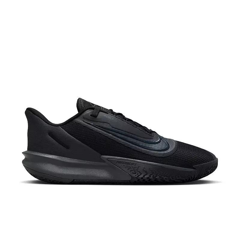 Nike Precision VII Mens Easy-On Basketball Shoes Grey Black Product Image