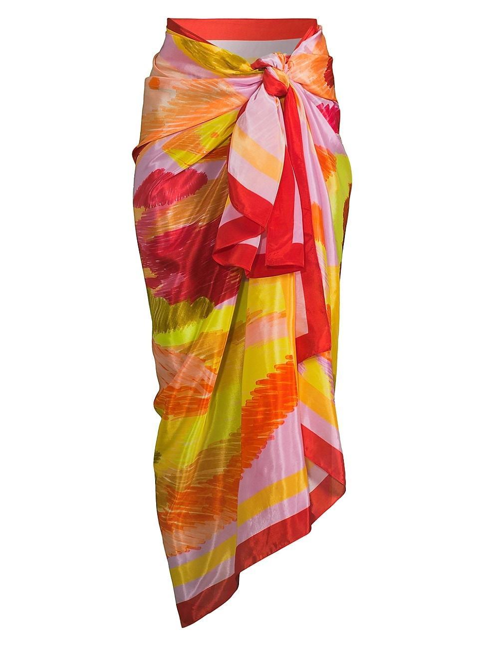 Womens Painted Fishes Sarong Product Image