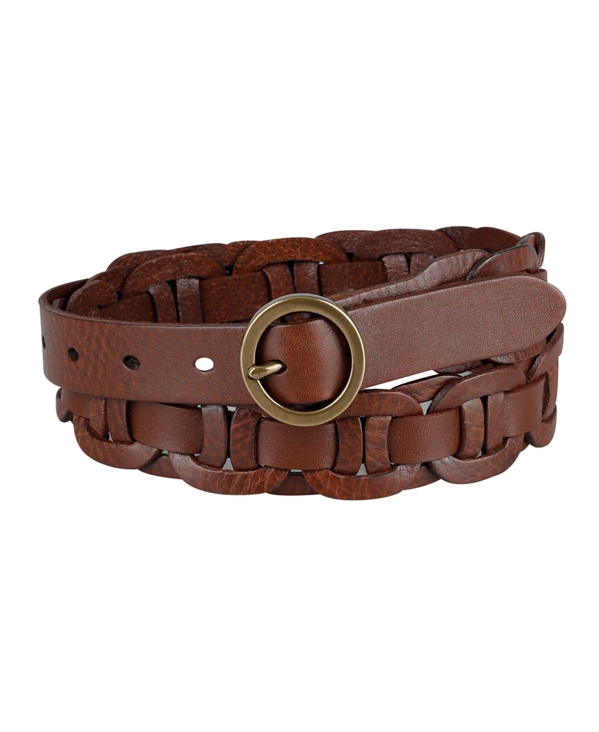 Tommy Hilfiger Womens Woven Leather Linked Casual Belt Product Image