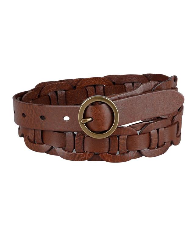 Tommy Hilfiger Womens Woven Leather Linked Casual Belt Product Image