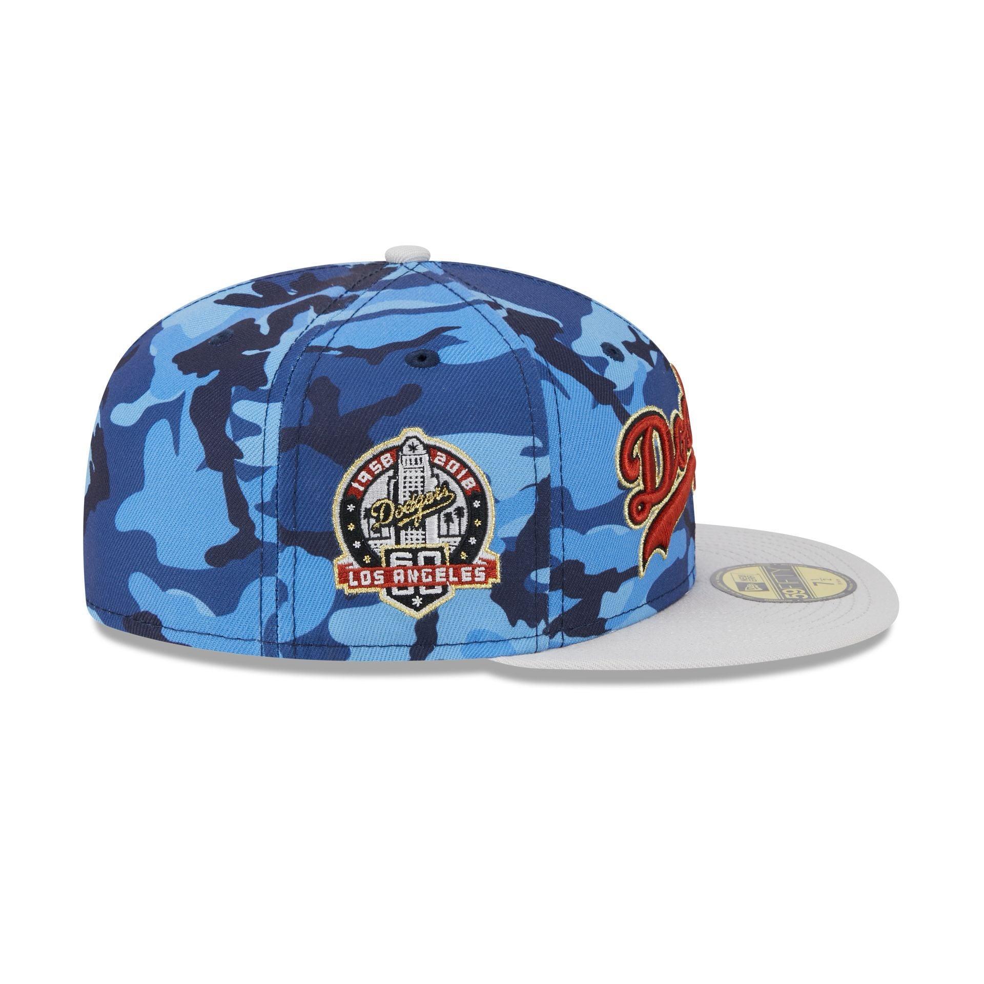 Los Angeles Dodgers Blue Camo 59FIFTY Fitted Hat Male Product Image