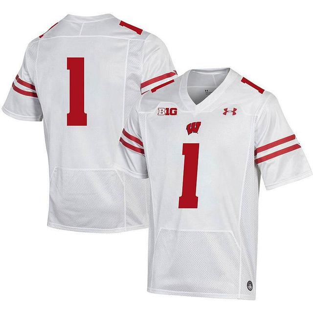 Mens Under Armour #1 Wisconsin Badgers Premier Football Jersey Product Image