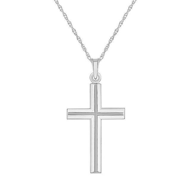 14k Gold Cross Pendant Necklace, Womens White Product Image