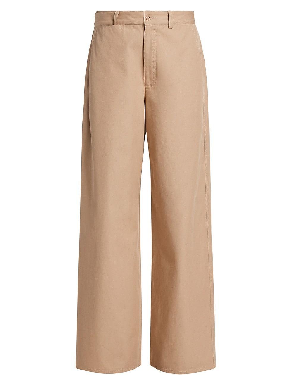 Womens Cotton Gabardine Wide-Leg Pants Product Image