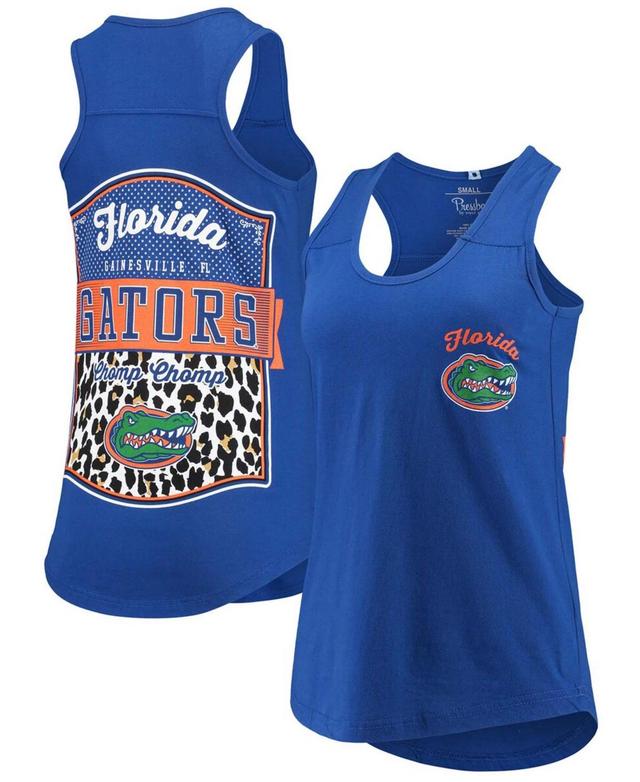 Womens Pressbox Royal Florida Gators Sanders Animal Print Tank Top Product Image