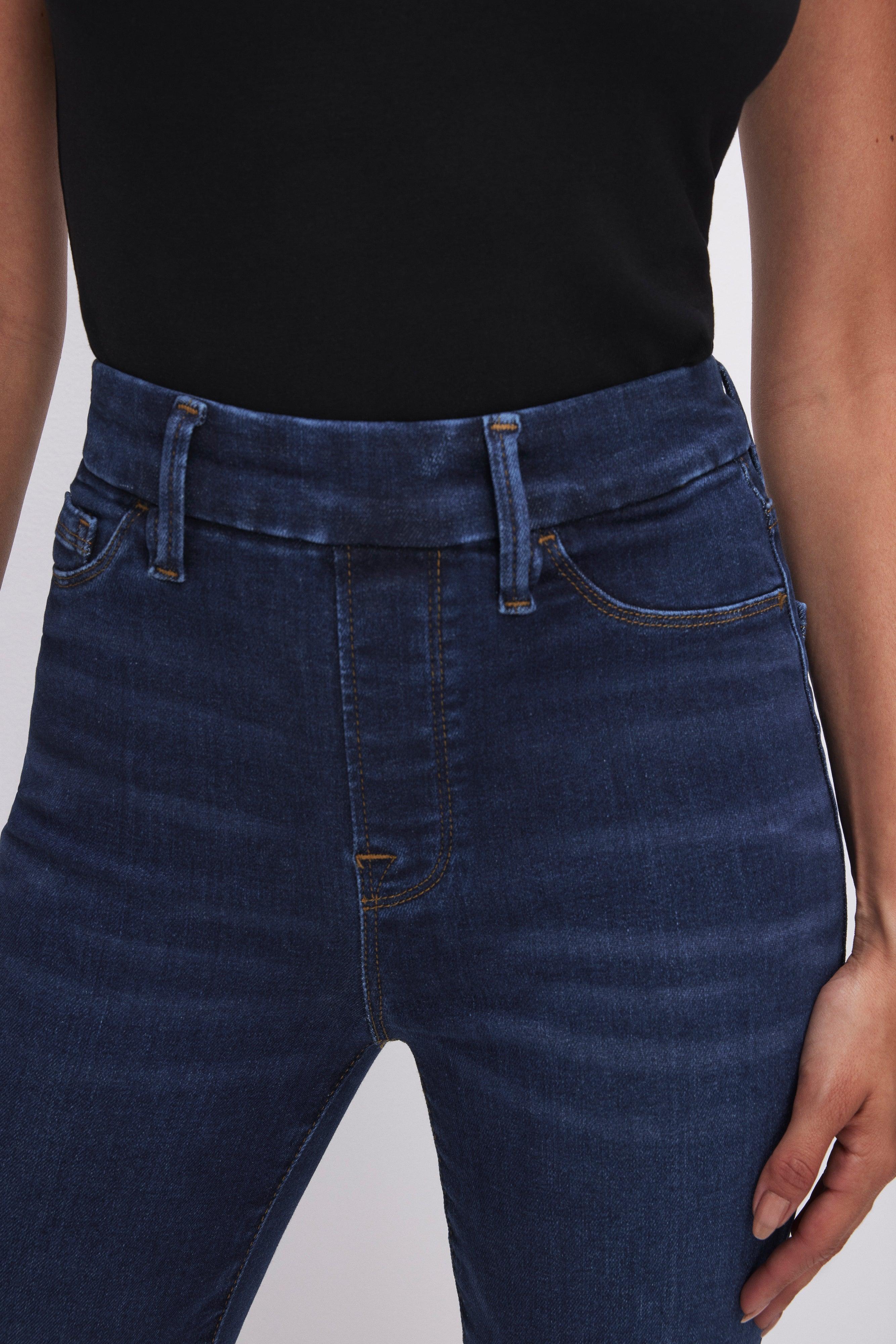 POWER STRETCH PULL-ON STRAIGHT JEANS | INDIGO491 Product Image