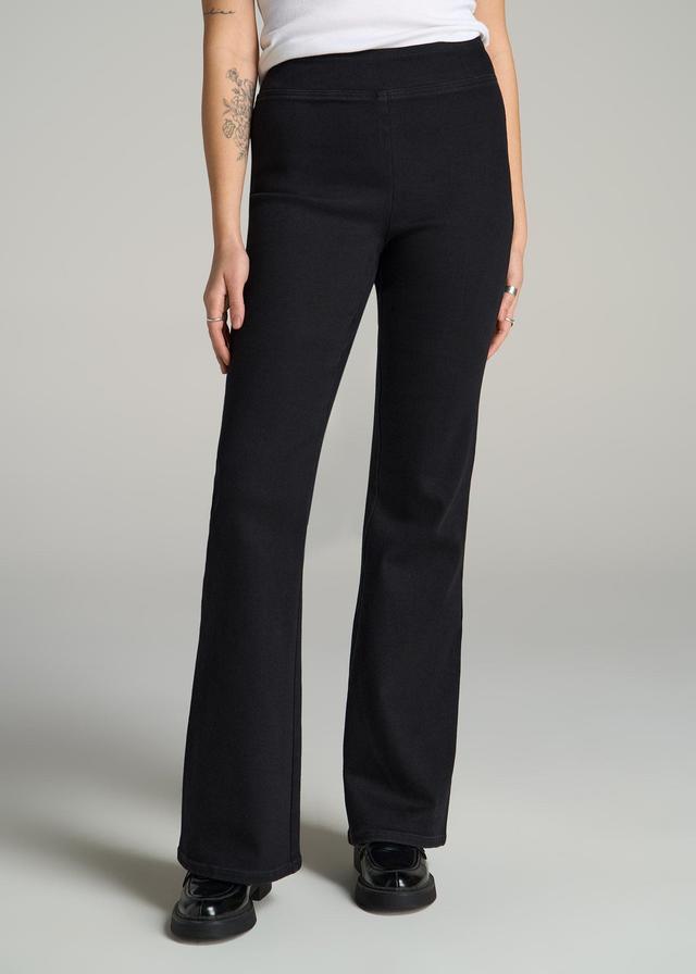 Chloe Pull-on Flare Jeans for Tall Women in Washed Black Product Image