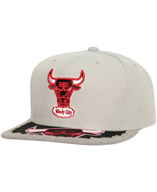 Mens Mitchell & Ness Gray Chicago Bulls Munch Time Snapback Hat Product Image